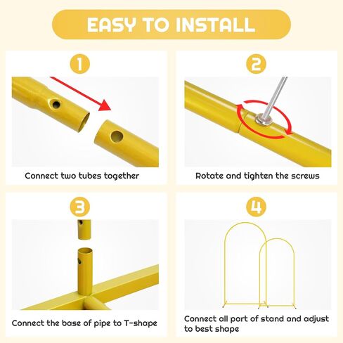 مفتوح القوس الخلفي Stand Gold Metal Arch Stand 7.2 قدم قوس البالون Stand U أقواس زفاف مزدوجة لحفل الاحتفال in Kuwait