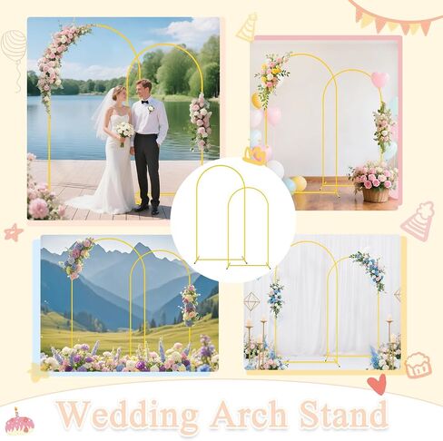 مفتوح القوس الخلفي Stand Gold Metal Arch Stand 7.2 قدم قوس البالون Stand U أقواس زفاف مزدوجة لحفل الاحتفال in Kuwait