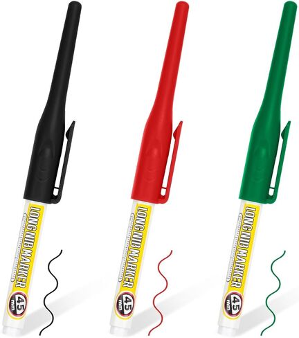 أقلام علامات NIB الطويلة ، 3pcs 1.18 بوصة علامات ثقب عميق طويلة الأنف ، دائمة سريعة الجافة مقاومة للماء طويلة العلامة العميقة للبلاط المعدني في البناء ، 3 ألوان مجموعة ، أسود/أحمر/أخضر in Saudi Arabia
