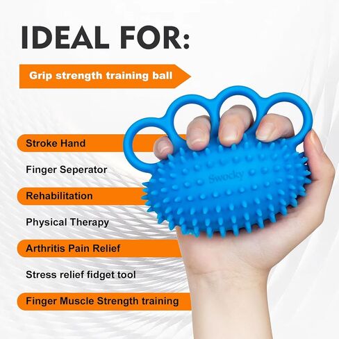 Swokcy Stress Balls for Adults – Hand Exercise Ball & Squeeze Ball Grip Strength Trainer for Finger Therapy, Stress Relief, and Hand Workout(2 pack) in Saudi Arabia