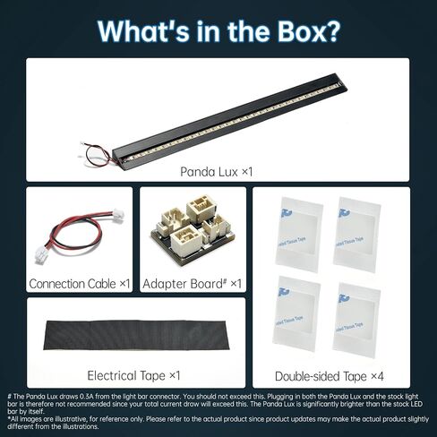 BIQU Panda Lux for Bambu-Lab P1S P1P X1C X1E 3D Printers, LED Light Strip Upgrade Kit 5V 0.3A, Easy to Install in Kuwait