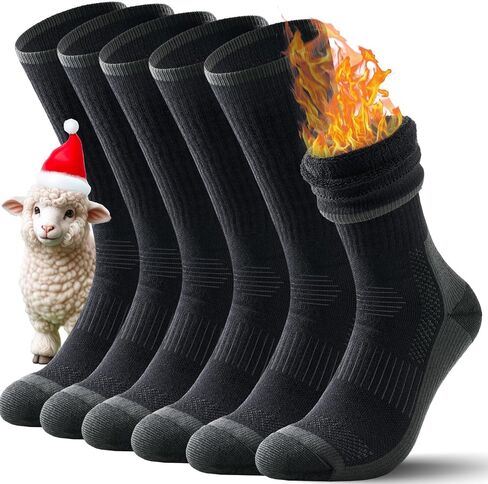 Merino Wool Hiking Socks for Men & Women Performance Thermal Winter Warm Boot Work Cushion Socks 3 Pairs in Saudi Arabia
