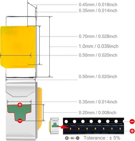 Chanzon 100 PCS SMD 0402 (1mm × 0.5mm) in Kuwait