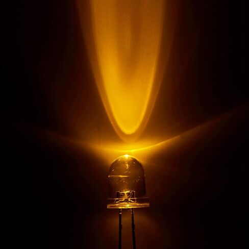 CHANZON 50 pcs 8mm Yellow LED Diode Lights (Clear Round Transparent DC 2V 20mA) Bright Lighting Bulb Lamps Electronics Components Indicator Light Emitting Diodes in Saudi Arabia