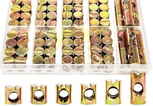 Glarks 50pcs M6 x 20mm Black Barrel Nuts, Carbon Steel Cross Dowels Slotted Nuts, Slotted Drive Nuts, Horizontal Hole Nut for Hardware Replacement, Beds Crib and Chairs (Silver) in Saudi Arabia