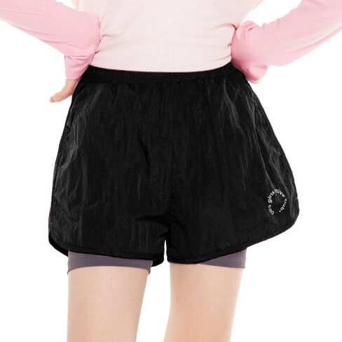 Rolanko Girls 2 in 1 Athletic Shorts Quick Dry Running Sports Active Shorts with Pockets for Kids 5-11 Y in Saudi Arabia