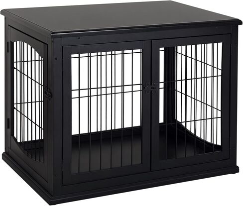 Pawhut Dog Crate Furniture ، طاولة نهاية قفص الكلب الصغيرة مع جانبي فتحة ، باب قابلة للقفل ، بيت كسنيل داخلي ، لطيف وزخرف ، أبيض نقي in Saudi Arabia