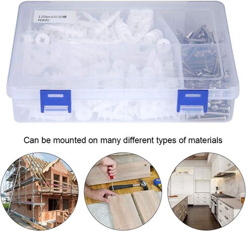 240pcs Expansion Anchors Nylon 304 Stainless Steel Screw Set Convenient Durable Practical Outdoor Construction in Saudi Arabia