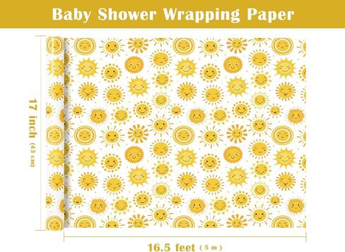 WRAPAHOLIC Baby Shower Wrapping Paper - Mini Roll - 17 Inch x 16.5 Feet - Hello Baby Eucalyptus Greenery Wrapping Paper for Baby Shower, Baptism Gift Wrap, Kids Birthday in Saudi Arabia