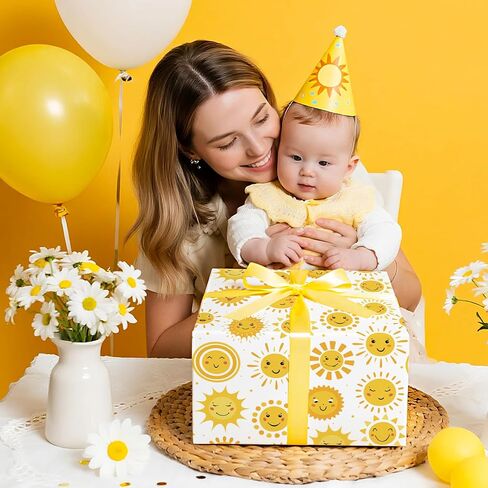 WRAPAHOLIC Baby Shower Wrapping Paper - Mini Roll - 17 Inch x 16.5 Feet - Hello Baby Eucalyptus Greenery Wrapping Paper for Baby Shower, Baptism Gift Wrap, Kids Birthday in Saudi Arabia