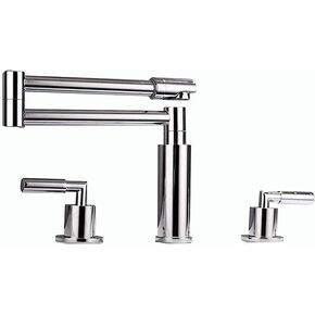 Kitchen Folding Faucet Double Handle Three Holes Deck Mounted Fully Brass Cold Hot 360°Rotation Hotel Tap,onehandle(Onehandle) in Saudi Arabia