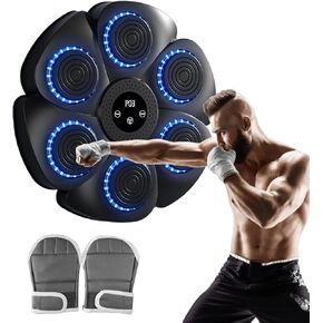 Music Boxing Machine with Boxing Gloves, Smart Bluetooth Boxing Equipment Wall Mounted Punching Pad with 9 Modes and 18 Speeds, Boxing Training Target Workout for Adults in Saudi Arabia