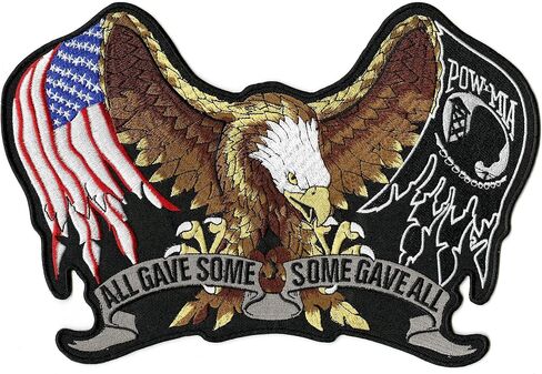 US Marines Eagle Patch | Military Patriotic Vet American Flag | Iron On Embroidered Large - by Nixon Thread Co. (11") (Marines) in Saudi Arabia