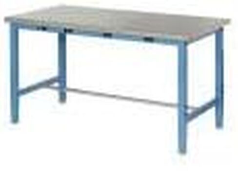Global Industrial 48" W x 30" D Adjustable Height Workbench, Power Apron, 1-1/2" Thick Stainless Steel Square Edge, Blue in Saudi Arabia