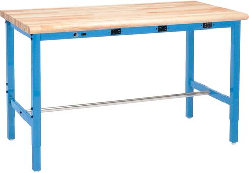 Global Industrial 72 "W × 30" د طاولة عمل قابلة للتعديل ، ساحة الطاقة ، 1-3/4 "حافة السلامة من القيقب السميكة ، الأزرق in Kuwait
