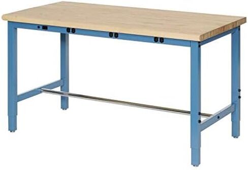 Global Industrial 72 "W × 36" D طاولة عمل قابلة للتعديل ، ساحة الطاقة ، 1-3/4 "حافة السلامة من القيقب السميكة ، الأزرق in Saudi Arabia
