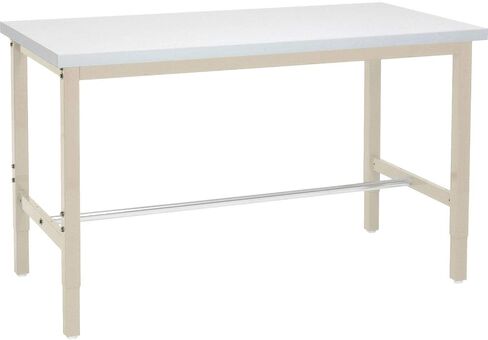 Global Industrial 96" W x 36" D Adjustable Height Workbench, 1-5/8" Thick Plastic Laminate Square Edge, Tan in Saudi Arabia
