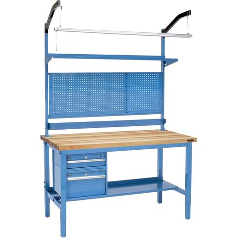 Global Industrial 60"W x 30"D Workbench, 1-3/4" Thick Birch Top Square Edge Complete Bench, Blue in Saudi Arabia