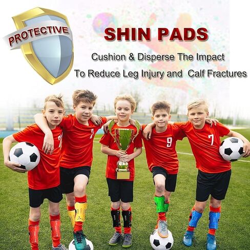 Youth Soccer Shin Guards for Kids Shin Pads Child Calf Protective Gear Protective Soccer Equipment for Boys Girls Children 3-15 Years Old in Saudi Arabia