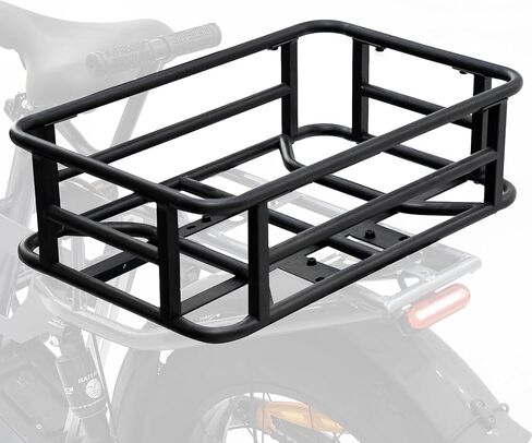 AWQM سلة Ebike كبيرة ، سلة دراجة كهربائية معدنية مقاومة للماء ، ومسكلة تجميع الدراجة السريعة رف البضائع الخلفية للنزهة والحيوانات الأليفة والرياضة in Saudi Arabia