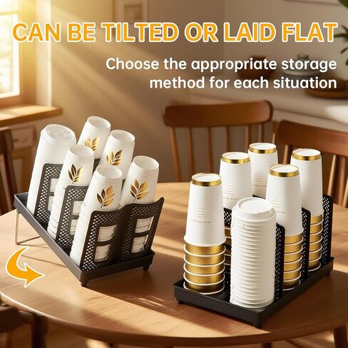 حامل فنجان القهوة ، كوب الورق وحامل الغطاء ، موزع فنجان القهوة القابل للتصرف العالمي لمحطات القهوة والمطعم ، البار ، الاستراحة (صف مزدوج - 6 فتحات) in Kuwait