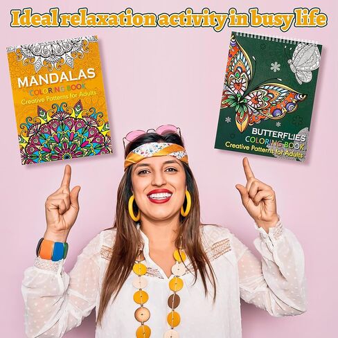 مجموعة كتب التلوين الملهمة Arefugen - 2 حزمة الإجهاد تخفيف والاسترخاء مع كلمات تحفيزية للنساء كتب التلوين الكبار مع أنماط الأزهار للإبداع وهدية عيد ميلاد هادئة in Kuwait