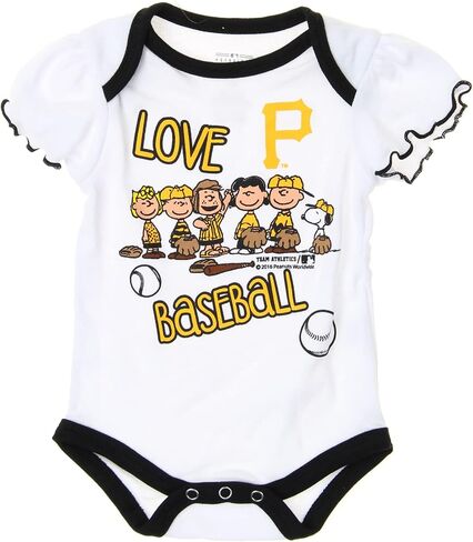 Outerstuff MLB Baby Girls Newborns and Infants Peanuts Love Baseball Bodysuit in Kuwait