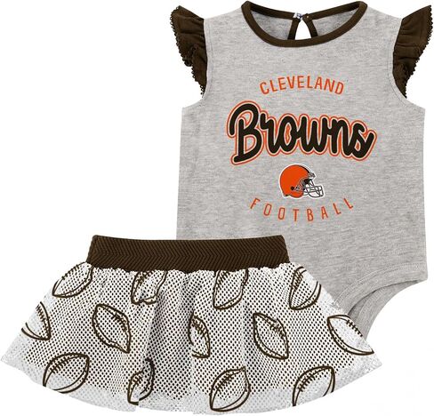 NFL New Born Infant 0/3M-6/9M Officially Licensed All Dolled Up 2 Piece Creeper Bodysuit and Skirt Set in Saudi Arabia