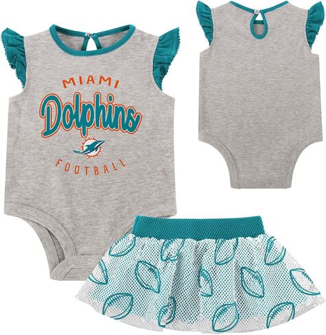 NFL New Born Infant 0/3M-6/9M Officially Licensed All Dolled Up 2 Piece Creeper Bodysuit and Skirt Set in Saudi Arabia