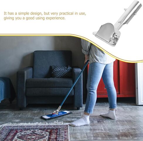 Garneck Mop Handle Clip استبدال - الفولاذ المقاوم للصدأ - الفضة - 6.22 × 2.95 × 0.98 بوصة - مقابض MOP - الاستخدام المنزلي والتجاري in Saudi Arabia