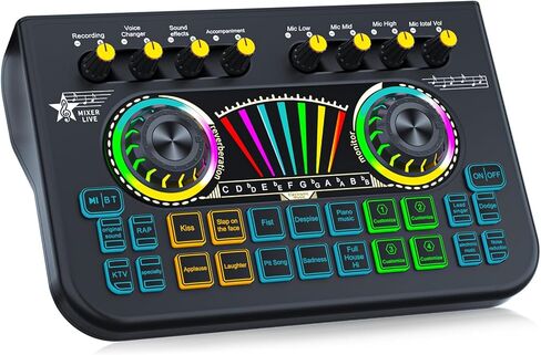 حزمة معدات البودكاست ، مع خلاط صوت بطاقة الصوت الحية ، مجهزة بميكروفون 3.5 مم ، حزمة ميكروفون بودكاست لإنشاء محتوى البث ، والتسجيل ، والغناء ، والبث المباشر in Kuwait