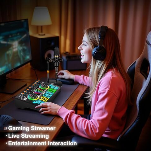 حزمة معدات البودكاست ، مع خلاط صوت بطاقة الصوت الحية ، مجهزة بميكروفون 3.5 مم ، حزمة ميكروفون بودكاست لإنشاء محتوى البث ، والتسجيل ، والغناء ، والبث المباشر in Kuwait