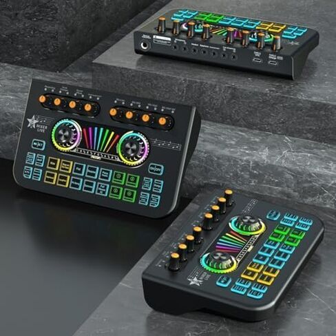 حزمة معدات البودكاست ، مع خلاط صوت بطاقة الصوت الحية ، مجهزة بميكروفون 3.5 مم ، حزمة ميكروفون بودكاست لإنشاء محتوى البث ، والتسجيل ، والغناء ، والبث المباشر in Kuwait