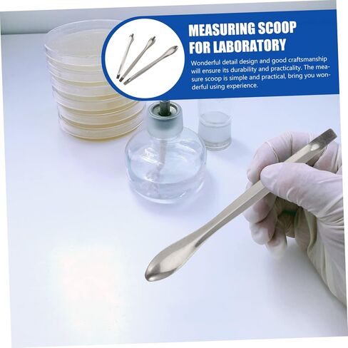 AmoSfun 12pcs Lab قياس ملعقة أخذ عينات من الفولاذ المقاوم للصدأ للملعقة لفصل الأبحاث الجامعية in Saudi Arabia