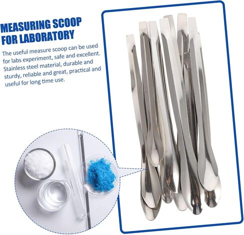 AmoSfun 12pcs Lab قياس ملعقة أخذ عينات من الفولاذ المقاوم للصدأ للملعقة لفصل الأبحاث الجامعية in Saudi Arabia