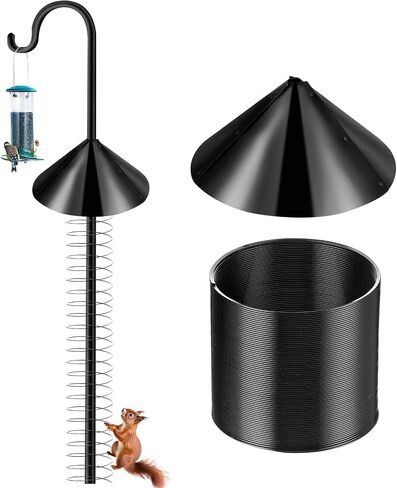Shimeyao 2 Set 19 Inch Squirrel Baffle for Bird Feeder Pole with Anti Squirrel Spring Metal Coil Guard Device Cone Barrier for Outdoor Shepherd Hooks Bird House (White) in Saudi Arabia