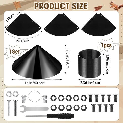 Shimeyao 2 Set 19 Inch Squirrel Baffle for Bird Feeder Pole with Anti Squirrel Spring Metal Coil Guard Device Cone Barrier for Outdoor Shepherd Hooks Bird House (White) in Saudi Arabia