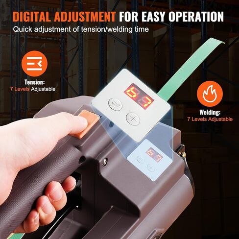 آلة ربط Electric Vevor ، مقابل 0.39 "-0.75" PP Pet Straps ، أداة نطاقات كهربائية محمولة مع شاشة رقمية ، أداة ربط أوتوماتيكية تعمل بالبطارية 2 × 4000 مللي أمبير في التغليف للبطارية. in Kuwait
