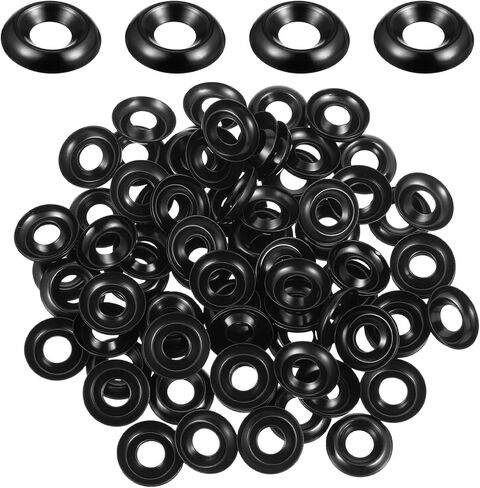 100pcs #8 غسالات سوداء للبراغي ، غسالة المسمار للمعادن للاستخدام الصناعي ، 304 غسالات كوب من الفولاذ المقاوم للصدأ للبراغي in Kuwait
