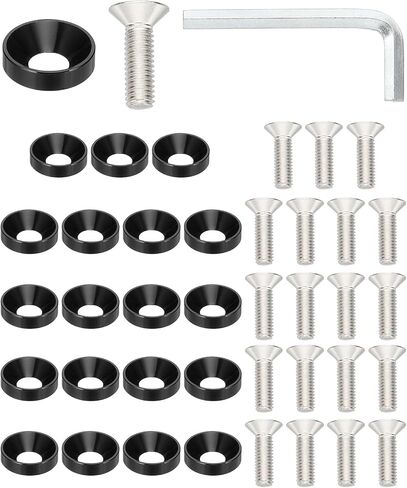 PATIKIL M8 Finish Countersunk Washer Kit, 20 Set Aluminum Alloy Flat Cup Head Screw Bolt Gasket for Mechanical Accessories Parts DIY Models, Wine Red in Saudi Arabia