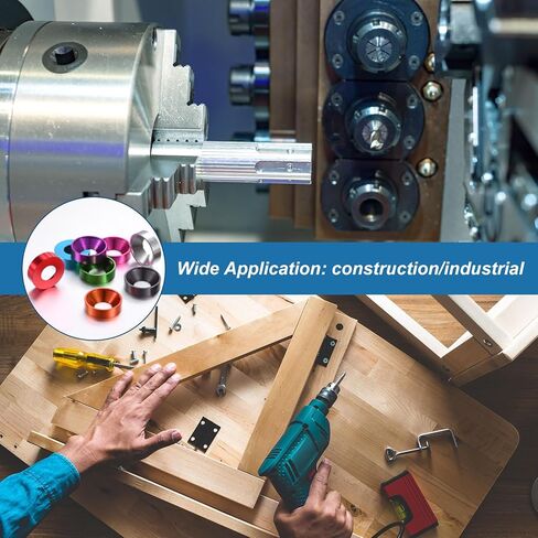 20-Pack M8 Countersunk Finish Washers, Hole Dia 0.31"/8mm Alloy Aluminum Finish Cup Washer Screw Head Gasket for Industrial/Screw RC/Car/Motorcycle/Mechanical Parts [Black] in Kuwait