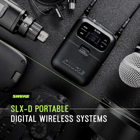 Shure SLXD35 المحمولة نظام الإضافات اللاسلكية الرقمية المحمولة مع جهاز إرسال سداد SLXD3 ومستقبل SLXD5 أحادي القناة | G58 Band (SLXD35-G58) in Saudi Arabia
