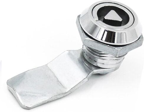 Triangular Cylinder Tubular Key Cabinet Small Flat Cam Lock Chrome Keyed Latch Tongue A6301 1Pcs(32mm) in Saudi Arabia
