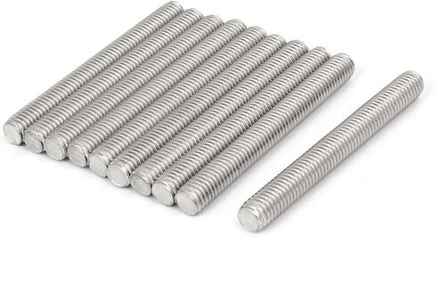 uxcell M6 x 150mm 304 Stainless Steel Fully Threaded Rod Studs Silver Tone 10 Pcs in Kuwait