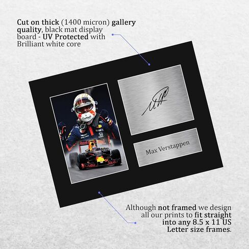 HWC Trading Max Verstappen Formula 1 GIFTS Printed Motographicucture Motagograph for F1 Formula 1 Racing Fans - US Letter Leful in Saudi Arabia