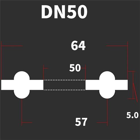 2pcs DN10-DN200 DIN Standard 3/4" 1.5" 2" -8" Tri Clamp PTFE Sanitary Seal Gasket Strip Homebrew(DN20) in Saudi Arabia