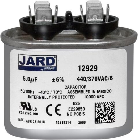 5 MFD 370 440 VALT VAC OVAL RUN CAPACITOR ، يحل محل 325P505H37A14N4X SE537-0 37050H 2005 POC5A TOC5 TP-CAP-5/370 in Saudi Arabia