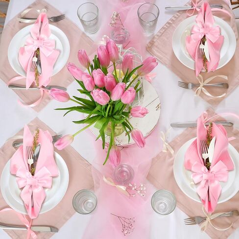 25 Pcs Pink Bow Napkin Ring Set Bow Velvet Napkin Holder 3.5 x 4 Inch Coquette Buckles Table Decoration for Wedding Anniversary Dinner Banquet Birthday Bachelorette Party Supplies in Saudi Arabia