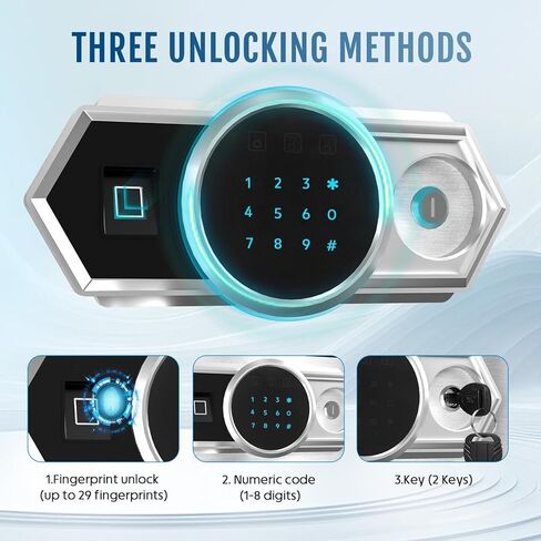 Home Safe box with Smart Alarm System and Silencing Biometric Safe, 2.7 Cubic Feet small safes for home, 16.53 X 14.17 X 20.47 Inches. in Kuwait