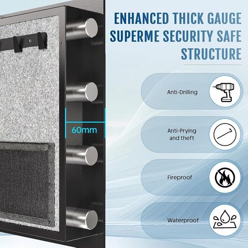 Home Safe box with Smart Alarm System and Silencing Biometric Safe, 2.7 Cubic Feet small safes for home, 16.53 X 14.17 X 20.47 Inches. in Kuwait